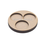 60mm Large Gun Team Base for 3x 25mm round bases - Laserworksuk