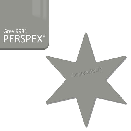 Acrylic 6 sided Star Blanks (10cm Pack of 5) - Laserworksuk