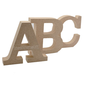 Free Standing 18mm Clarendon Font - Wooden Letters & Numbers 8cm - 50cm - LaserworksUK