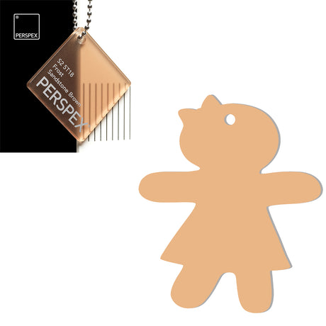 Acrylic Christmas Gingerbread Girl Decorations (Pack of 12) - Laserworksuk