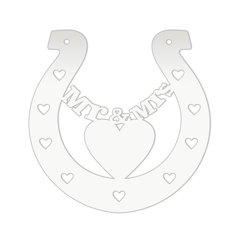 Acrylic Mr & Mrs Horseshoe Blanks - Laserworksuk