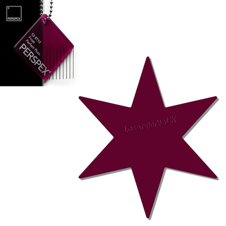 Acrylic 6 sided Star Blanks (10cm Pack of 5) - Laserworksuk
