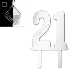 Acrylic Number Twenty One Cake Topper - Laserworksuk