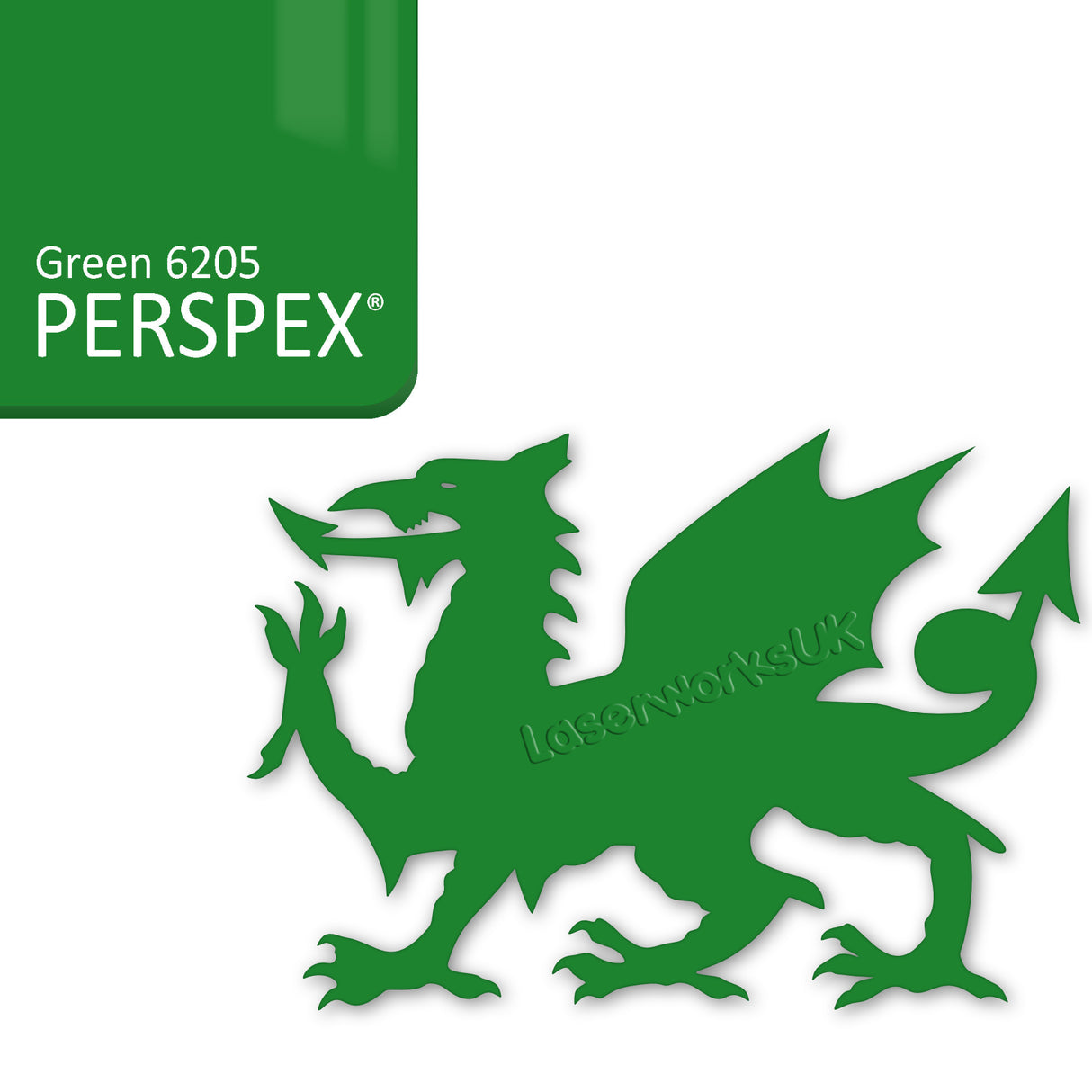 Acrylic Welsh Dragon - Made in Wales - Laser Cut - LaserworksUK