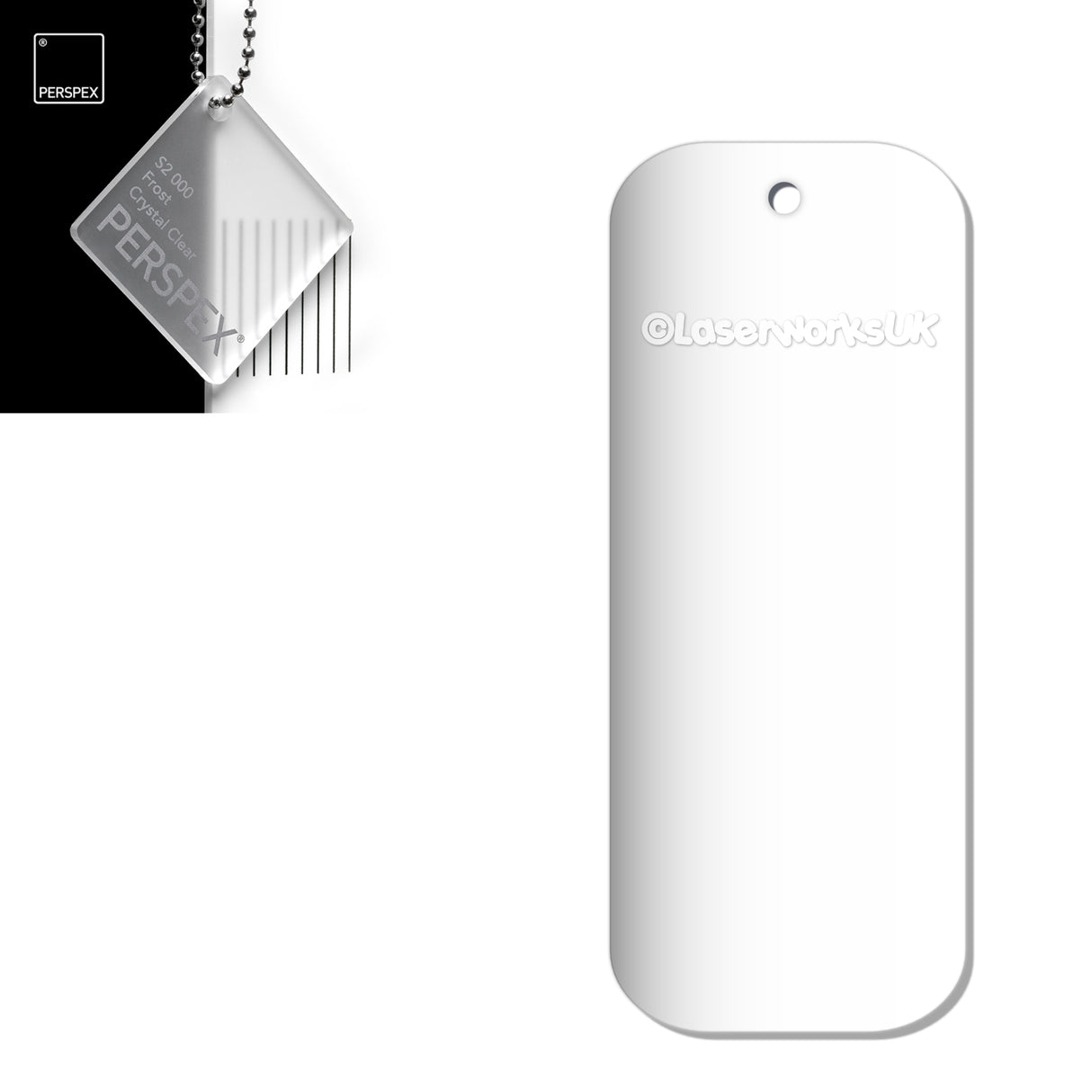 Acrylic Rectangle Keyring Blank Fobs (8cm Pack of 10) - Laserworksuk
