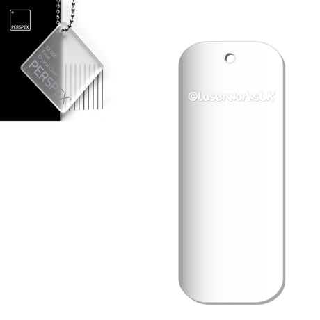 Acrylic Rectangle Keyring Blank Fobs (8cm Pack of 10) - Laserworksuk
