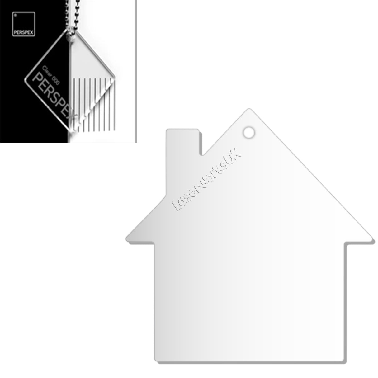 Acrylic New Home Keyring - Acrylic House Blank - Laserworksuk