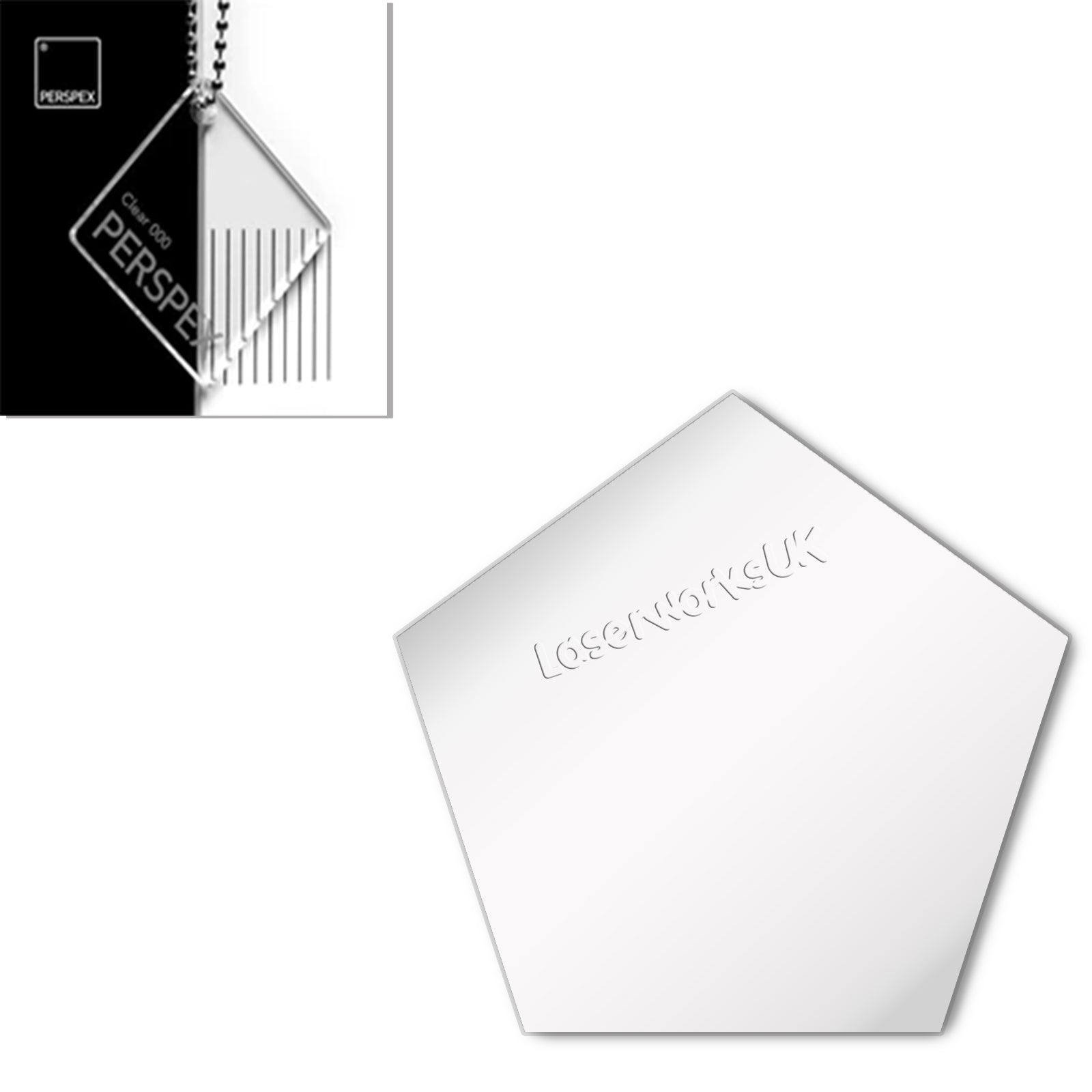 Acrylic Pentagon Blanks (8cm Pack of 6) - Laserworksuk