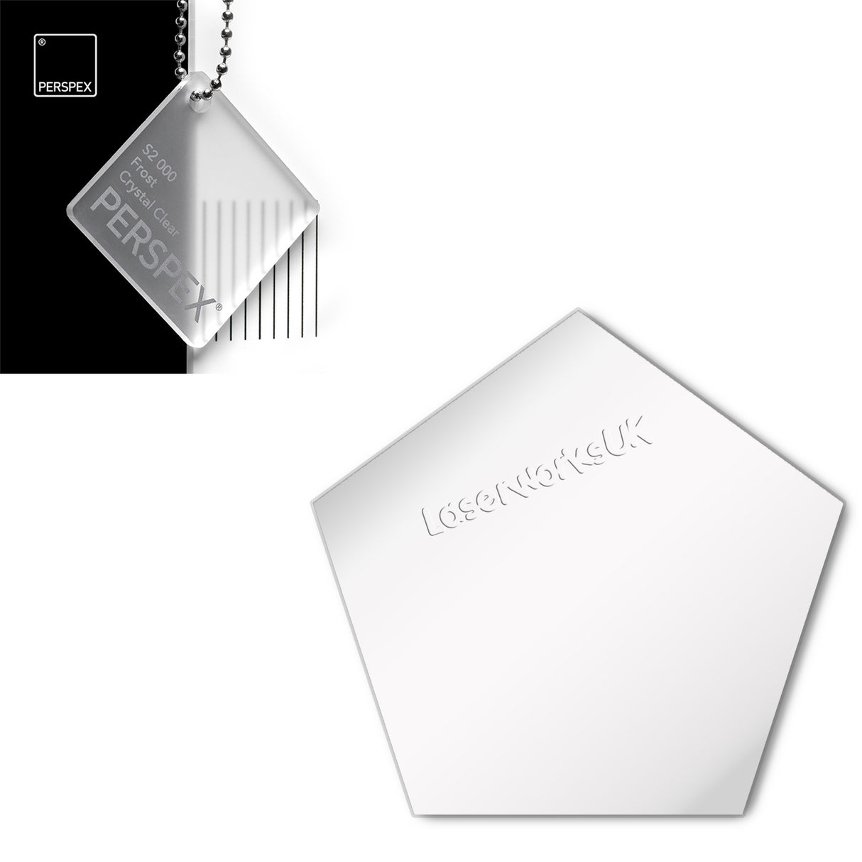 Acrylic Pentagon Blanks (6cm Pack of 8) - Laserworksuk