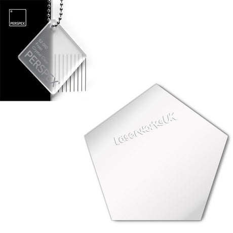 Acrylic Pentagon Blanks (10cm Pack of 5) - Laserworksuk