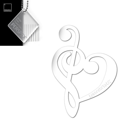 Treble Clef Bass Clef Music Heart Decor - Laserworksuk