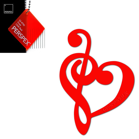 Treble Clef Bass Clef Music Heart Decor - Laserworksuk