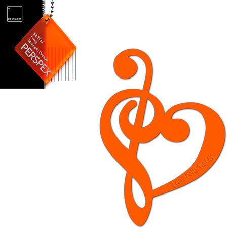 Treble Clef Bass Clef Music Heart Decor - Laserworksuk