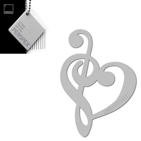Treble Clef Bass Clef Music Heart Decor - Laserworksuk