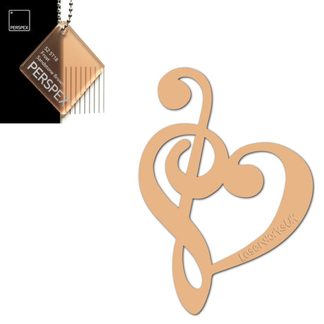 Treble Clef Bass Clef Music Heart Decor - Laserworksuk