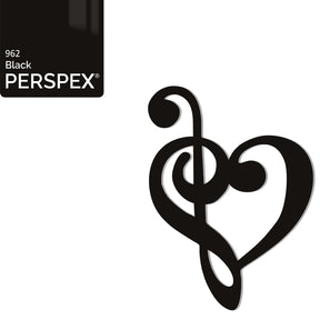 Treble Clef Bass Clef Music Heart Decor - Laserworksuk