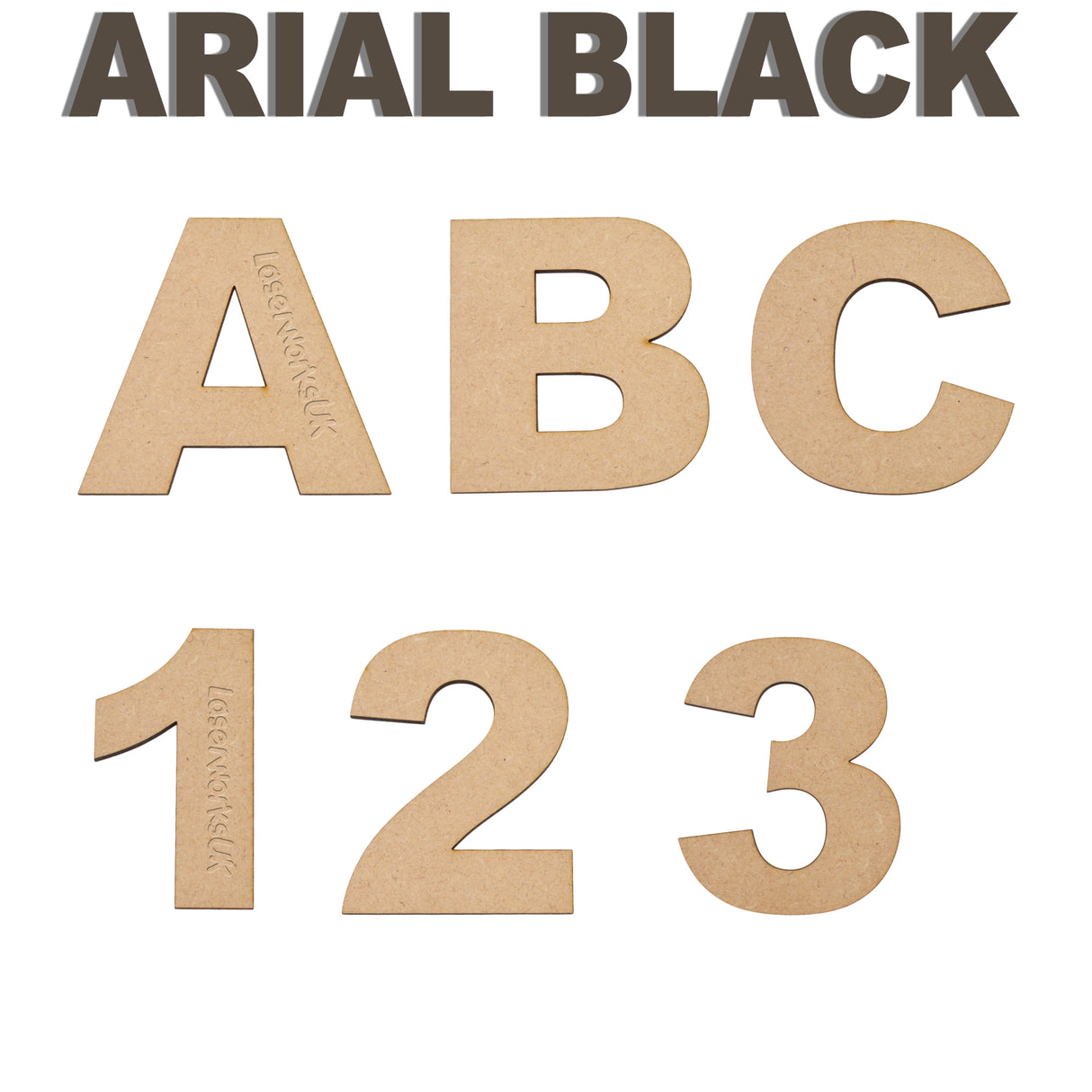 Large Bold Letters & Numbers - Arial Black Font