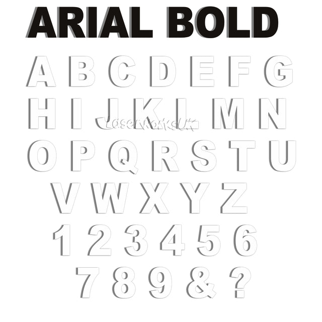 Ariel Bold 10cm Acrylic Letters & Numbers - 40 Different Colours - Laserworksuk