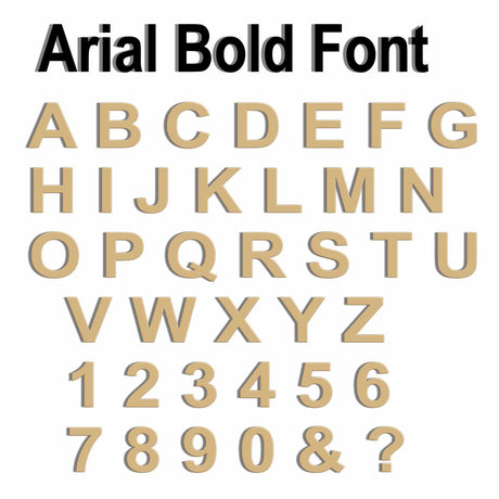Arial Bold Alphabet Letter & Number 2cm - 40cm - LaserworksUK