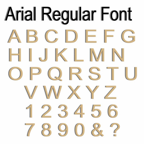 Arial Regular Font Alphabet Letter & Number 2cm - 40cm - LaserworksUK