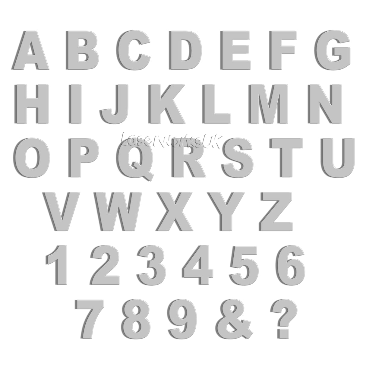 Ariel Bold 10cm Acrylic Letters & Numbers - 40 Different Colours - Laserworksuk