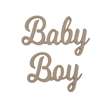 Baby Boy Script Words - MDF Wooden Words - LaserworksUK