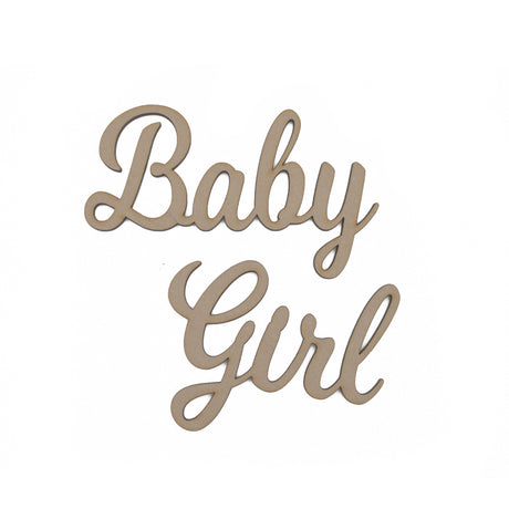 Baby Girl Script Word - MDF Wooden Words - LaserworksUK