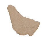 Wooden Barbados Maps - Caribbean Map Shape - LaserworksUK