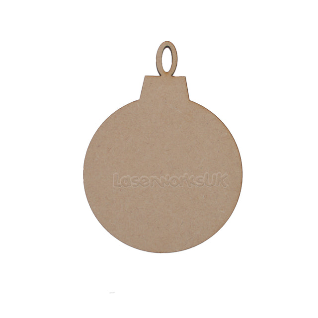 10 x Wooden MDF Round Baubles Christmas Tree Hanging Blank Balls Decorations - LaserworksUK