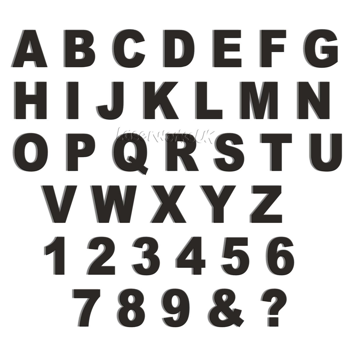 Ariel Bold 10cm Acrylic Letters & Numbers - 40 Different Colours - Laserworksuk
