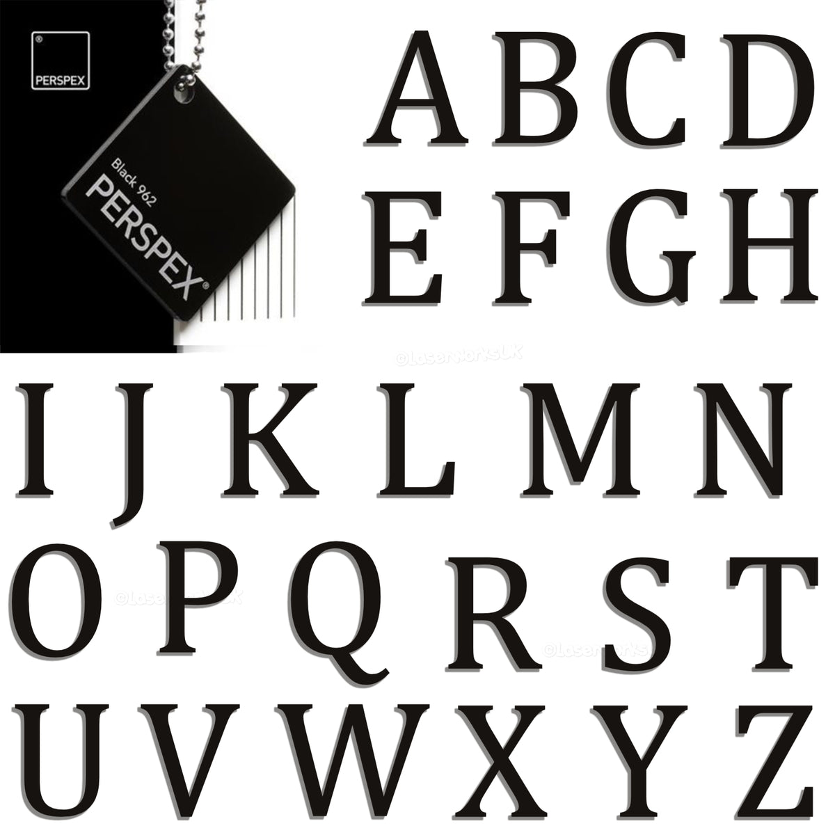 Acrylic 7.5cm High Letters & Numbers - 40+ Colours - Multi Buy Discounts - Laserworksuk