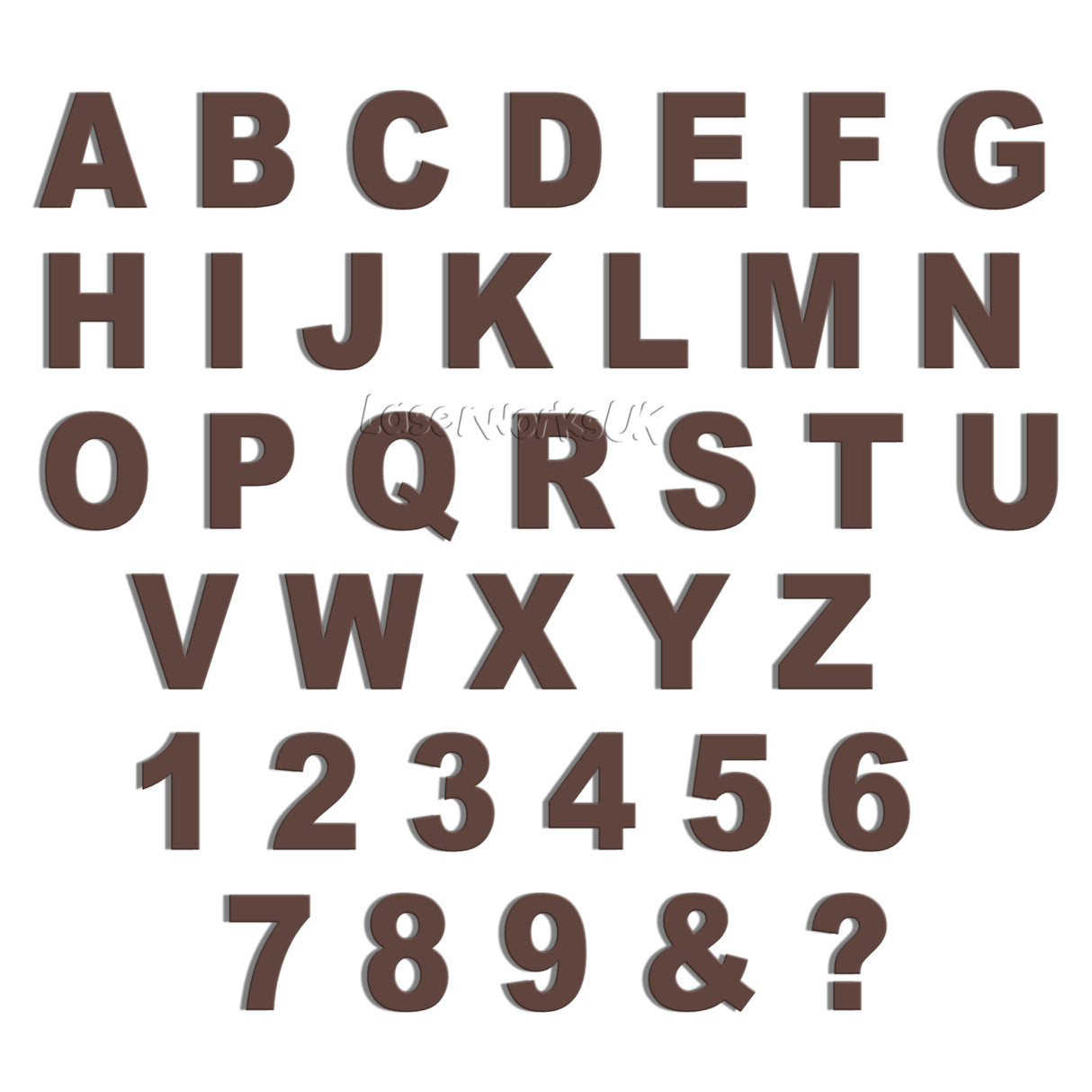 Ariel Bold 10cm Acrylic Letters & Numbers - 40 Different Colours - Laserworksuk