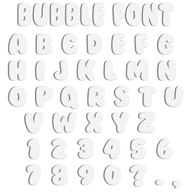 Acrylic Bubble Font - 10cm High Letters & Numbers - 40+ Colours - Laserworksuk
