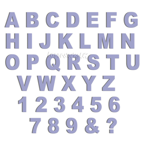 Ariel Bold 6cm Acrylic Letters & Numbers - 40 Different Colours - Laserworksuk