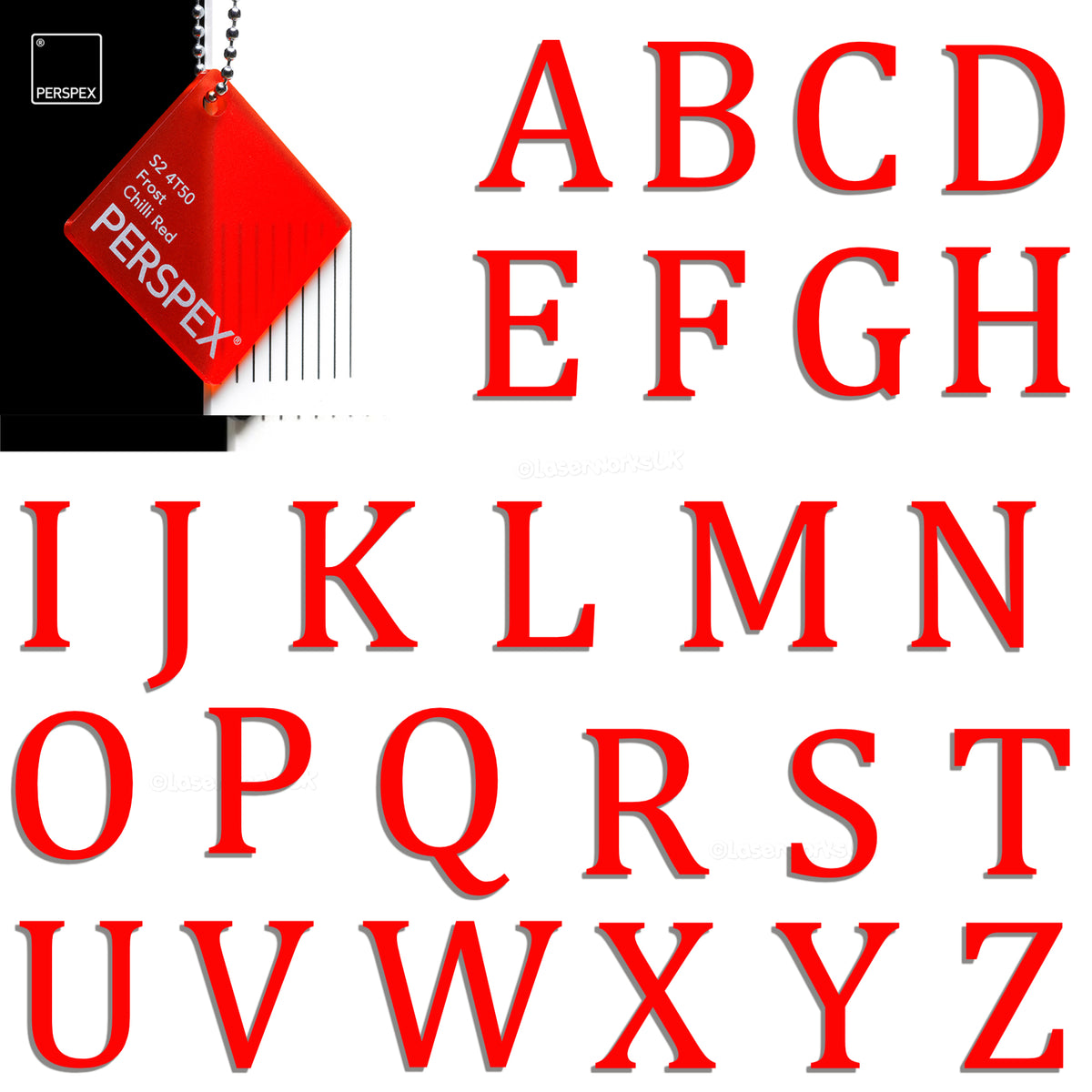Acrylic 7.5cm High Letters & Numbers - 40+ Colours - Multi Buy Discounts - Laserworksuk