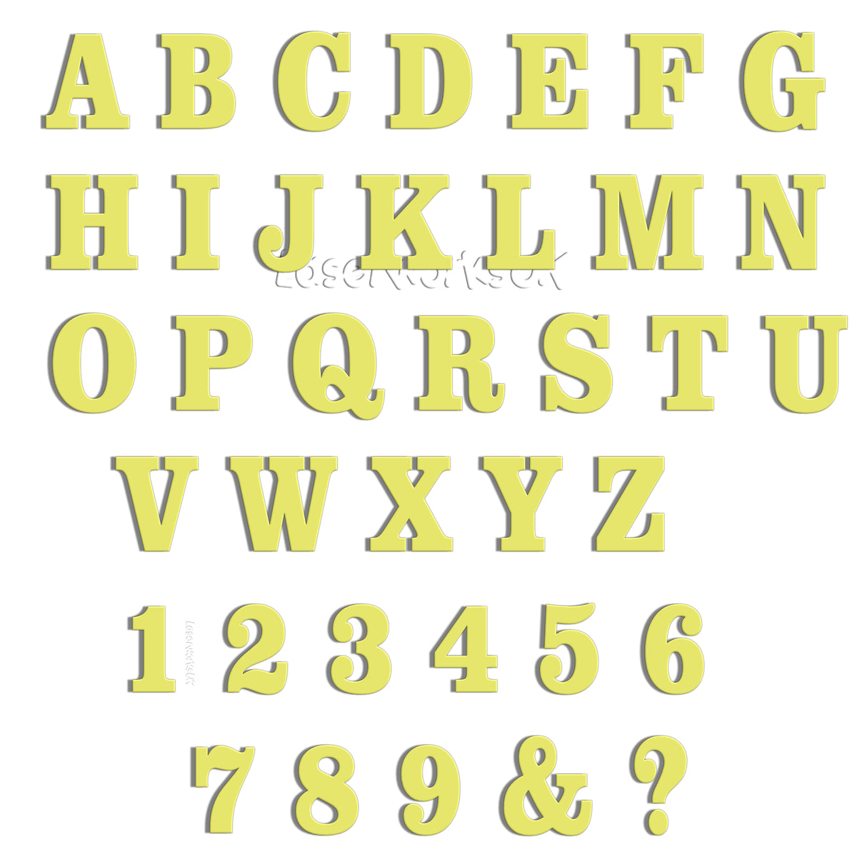 Acrylic 4cm High Letters & Numbers - 40 Colours - Multi Buy Discounts - Laserworksuk