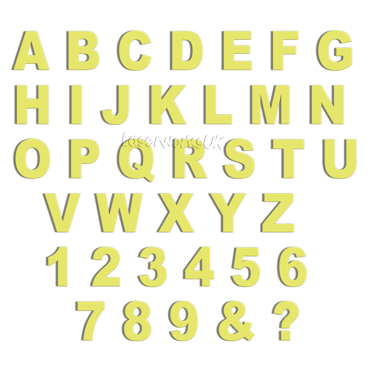 Ariel Bold 10cm Acrylic Letters & Numbers - 40 Different Colours - Laserworksuk