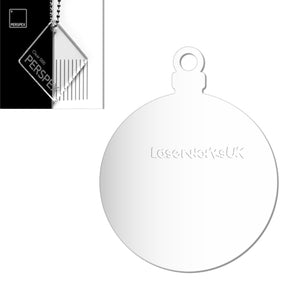 Acrylic Christmas Bauble Blanks (8cm Pack of 6) - Laserworksuk