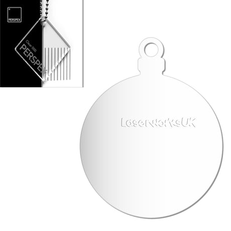 Acrylic Christmas Bauble Blanks (8cm Pack of 6) - Laserworksuk
