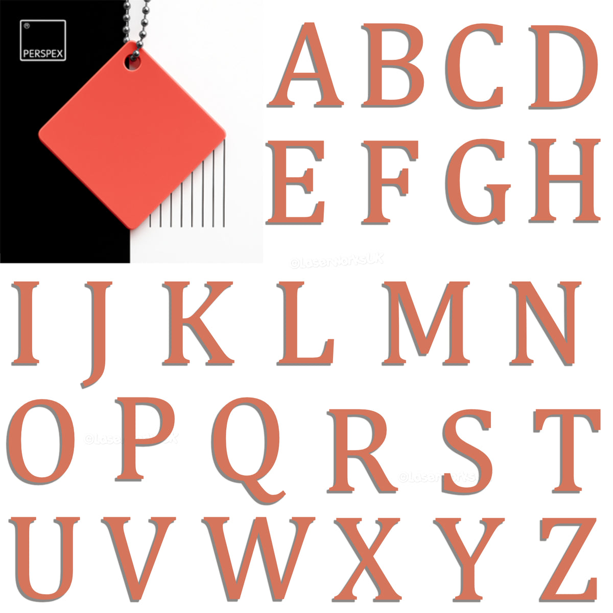 Acrylic 7.5cm High Letters & Numbers - 40+ Colours - Multi Buy Discounts - Laserworksuk