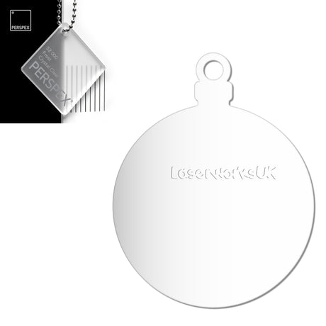 Acrylic Christmas Bauble Blanks (8cm Pack of 6) - Laserworksuk