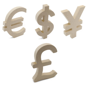 Freestanding Currency Symbols, Pound, US Dollar, Euro, Yen, Percentage - Laserworksuk