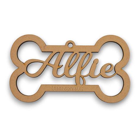Personalised Dog Bone Christmas Bauble - Christmas Tree Decorations - LaserworksUK