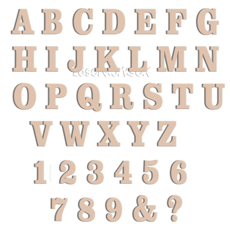 Acrylic 4cm High Letters & Numbers - 40 Colours - Multi Buy Discounts - Laserworksuk