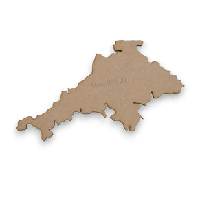 Wooden Devon & Cornwall Joined Map – Laser Cut 3mm MDF West Country Craft Blank - LaserworksUK