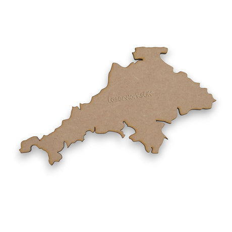 Wooden Devon & Cornwall Joined Map – Laser Cut 3mm MDF West Country Craft Blank - LaserworksUK