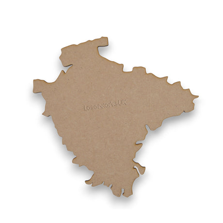 Wooden Devon Map - Laser Cut 3mm MDF Craft Blank - LaserworksUK