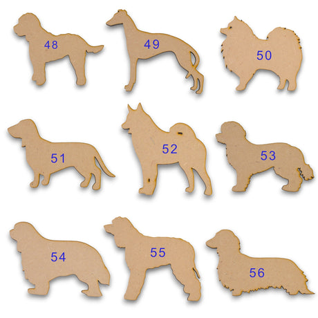 Wooden MDF Dog Craft Shapes - 60+ Breeds Available - Laserworksuk