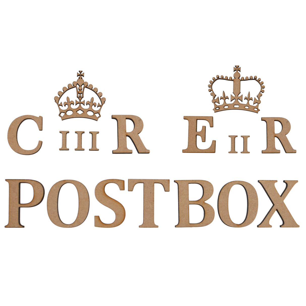 EIIR CIIR Letters and Crown - Wedding Post Box Sign - Laserworksuk