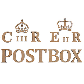 EIIR CIIR Letters and Crown - Wedding Post Box Sign - Laserworksuk